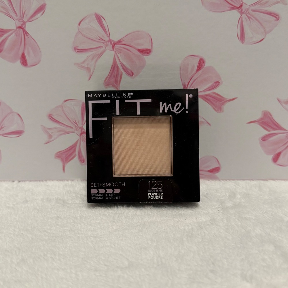 Maybelline Fit Me Pressed Powder 125 Nude Beige Set Smooth Normal To Dry Skin